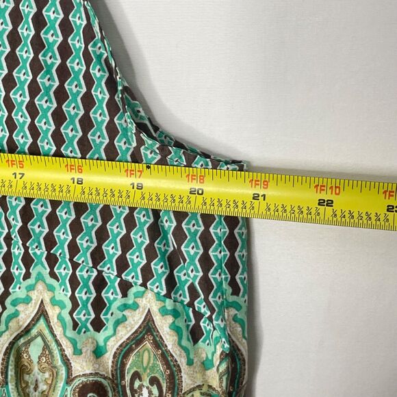 Boho Sleeveless Tank Top XL Cotton Paisley Geometric Print Festival Cottagecore - Picture 5 of 6